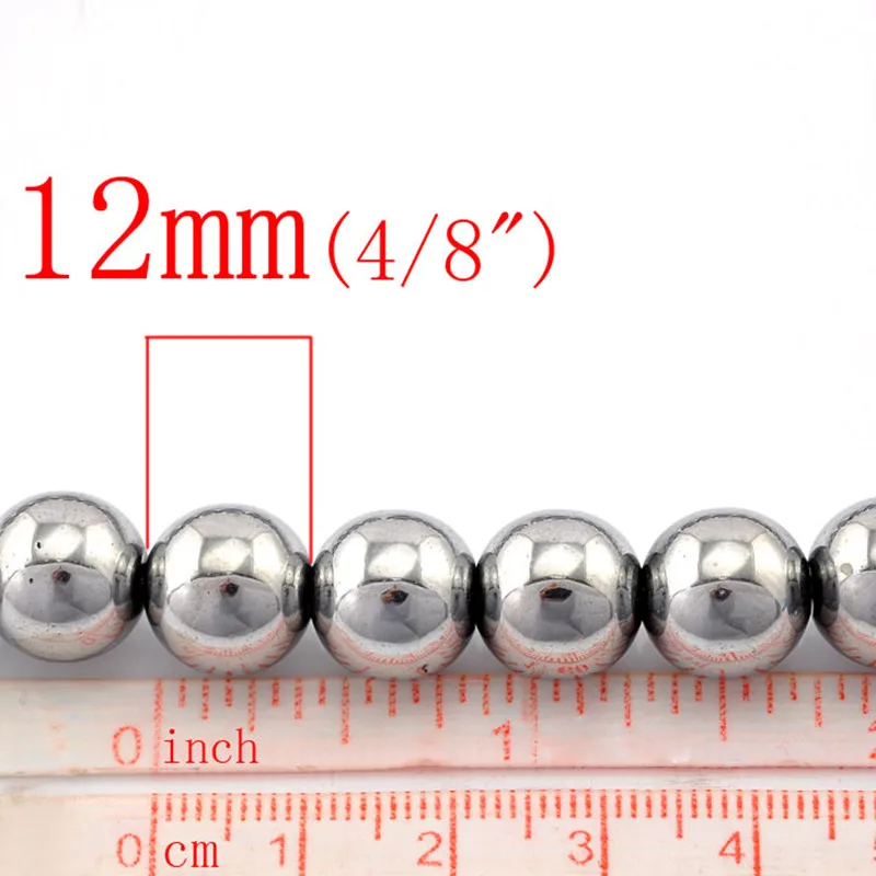 Круглые широкие бусины из гематита серебристые бусины-разделители для браслетов