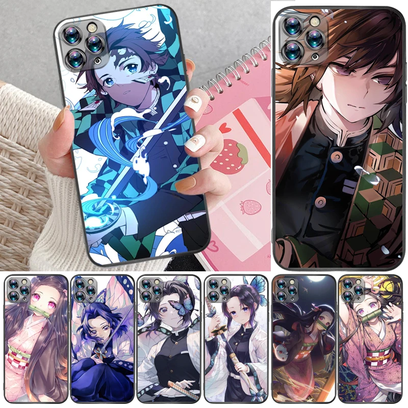 

Demon Slayer Kamado Tanjirou Agatsuma Zenitsu Kimetsu No Yaiba Kamado Nezuko Phone Case For iPhone 11 Pro Max Funda Carcasa