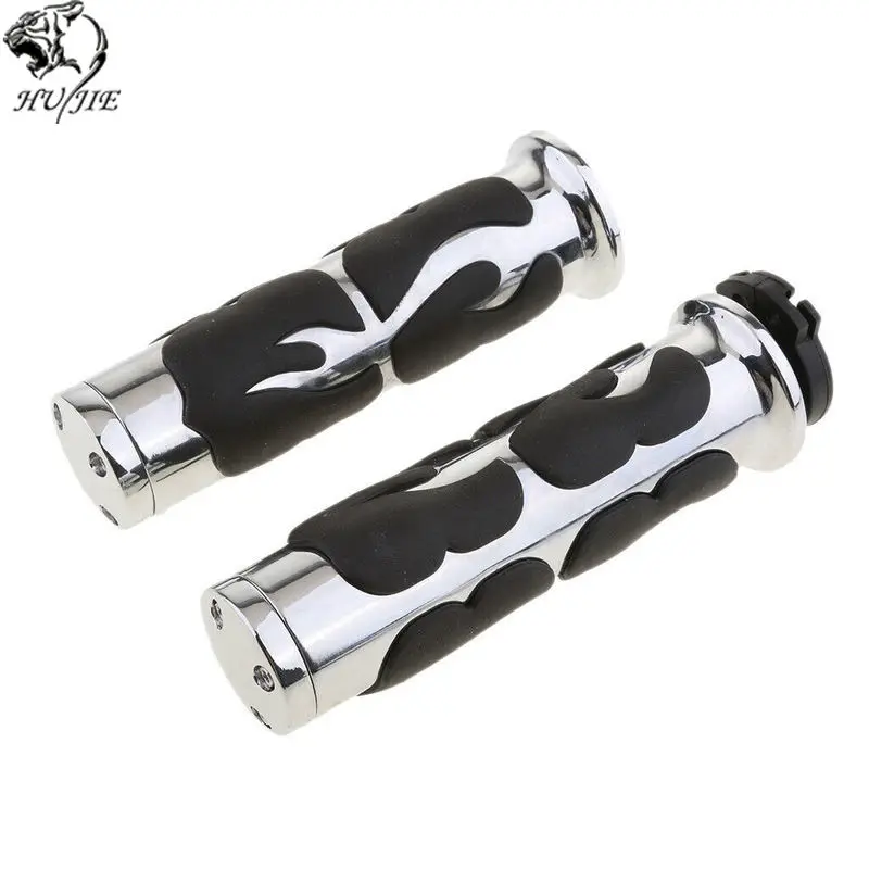 

Motorcycle Custom 7/8" Hand Grips Handlebar Flame Style for Honda 22mm