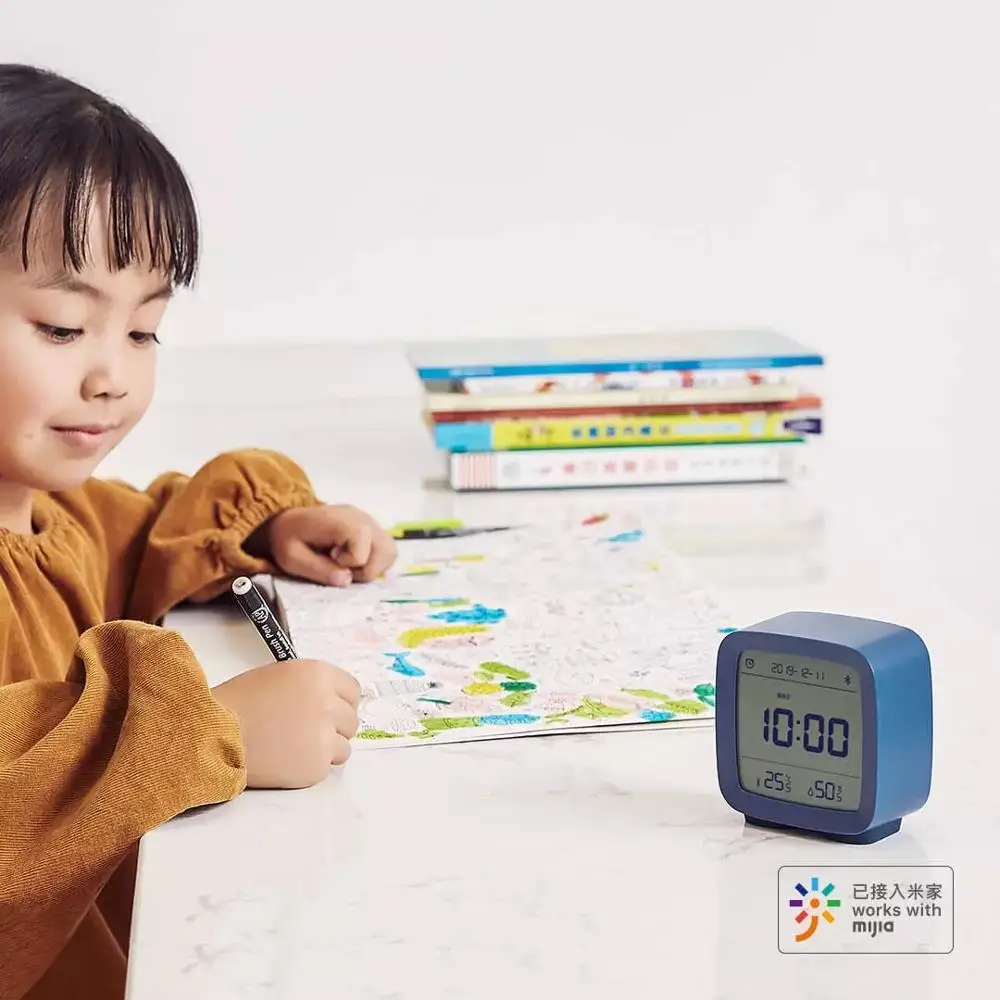 Youpin Qingping Bluetooth Temperature Humidity Sensor Night Light LCD Alarm Clock work Xiaomi Mi home Mijia App Thermometer | Электроника