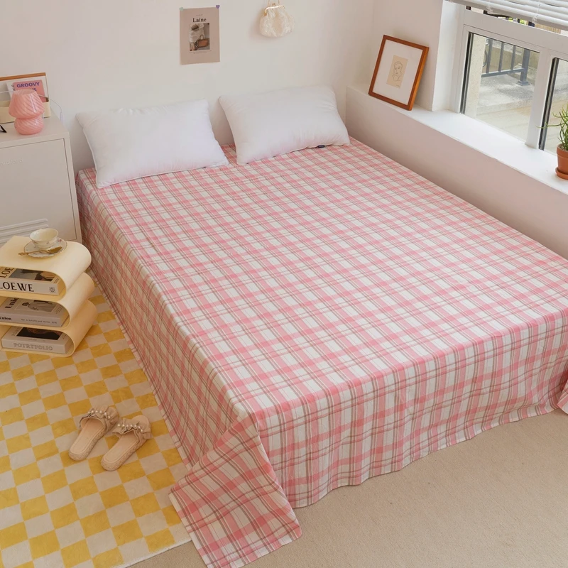 

2021 new cotton yarn-dyed washed cotton single product sheets couple bedspread sheets 100% cotton for family 90