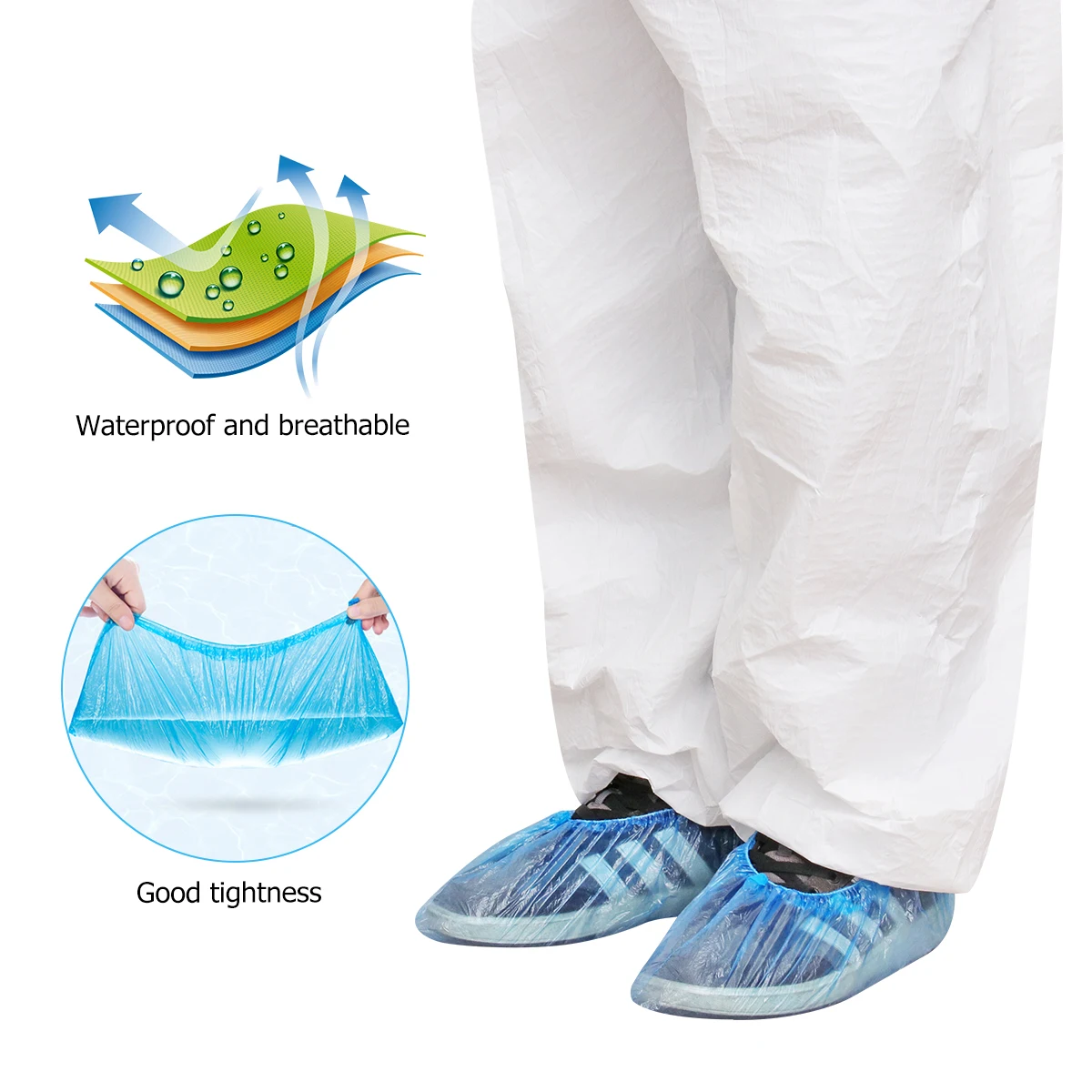 Одноразовые Бахилы для обуви 100 шт. пластиковые защитные толстые уличные