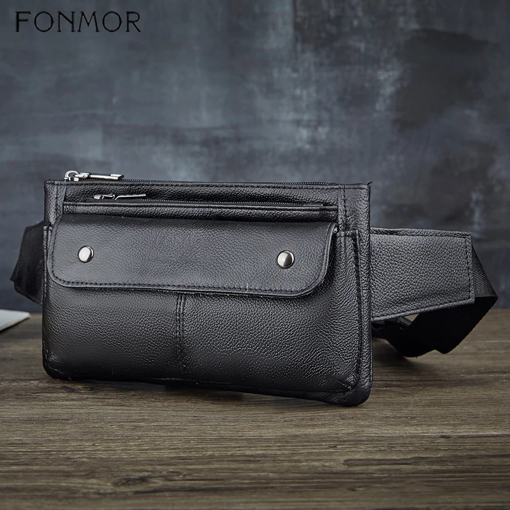Поясная Сумка FONMOR мужская из натуральной кожи многофункциональная дизайнерская