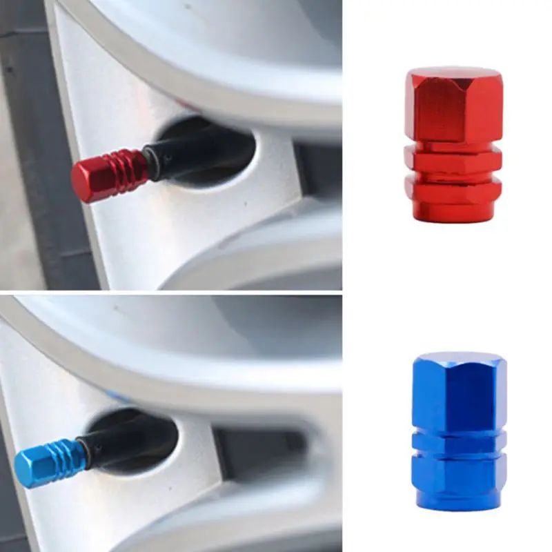 

Car Wheel Tire Valve Caps Aluminum Alloy Tyre Rim Stem Covers Airdust Waterproof For Automobiles Motorcycles Trucks Bikes 4Pcs