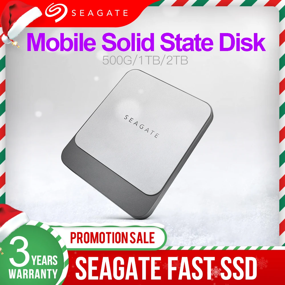 Внешний твердотельный накопитель Seagate Fast SSD 500 Гб ТБ портативный USB 3 0 для ПК и