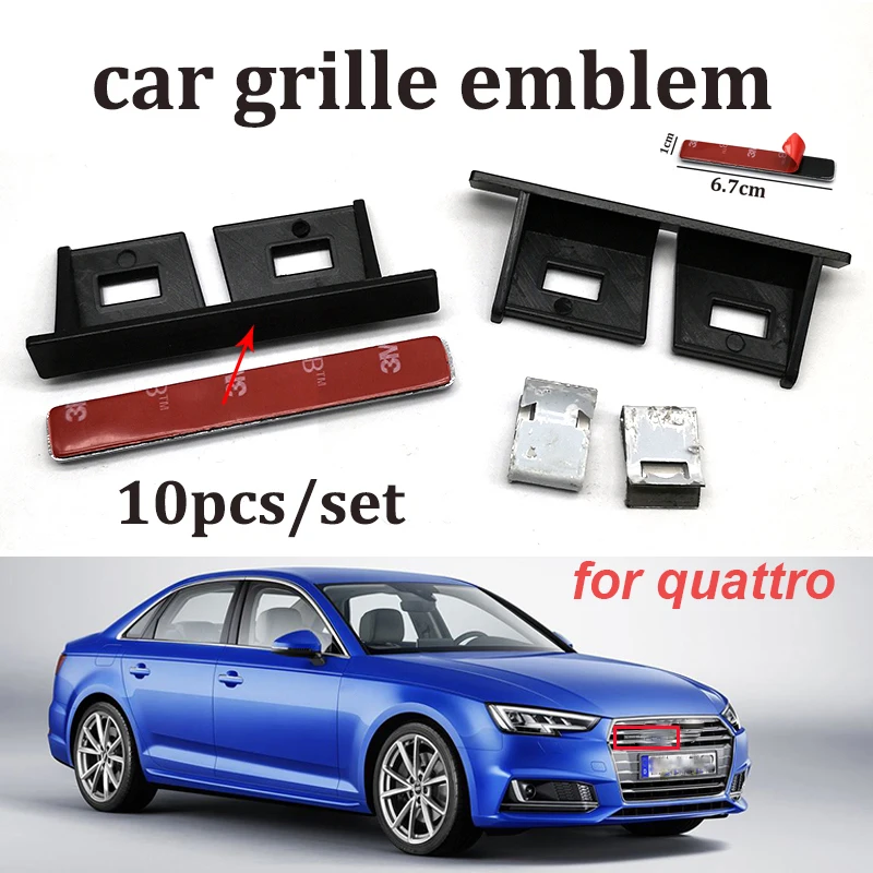 

10pcs/set 3D Metal ABS Racing Rally Front Hood Grille Badge Emblem for A2 A3 A4 A5 A6 A7 A8 Q1 Q3 Q5 Car Accessories