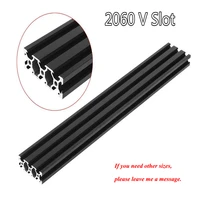 1pc black 2060 v slot european standard anodized aluminum profile extrusion 100mm 800mm length linear rail for cnc 3d printer