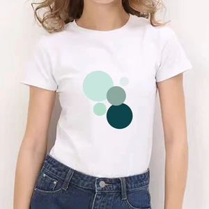 2021 Color Print Short Sleeve New Cute Art Tee Hipster Grunge Top streetclothing Basic O-Neck T-shirt Lady Harajuku T-shirt