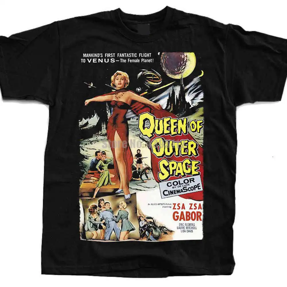 Женская футболка с постером Queen Of Outer Space E Bernds уличная для женщин тренажерного