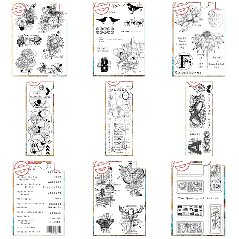 Новинка 2021 прозрачные штампы в стиле ретро с рисунком граффити и цифрами для