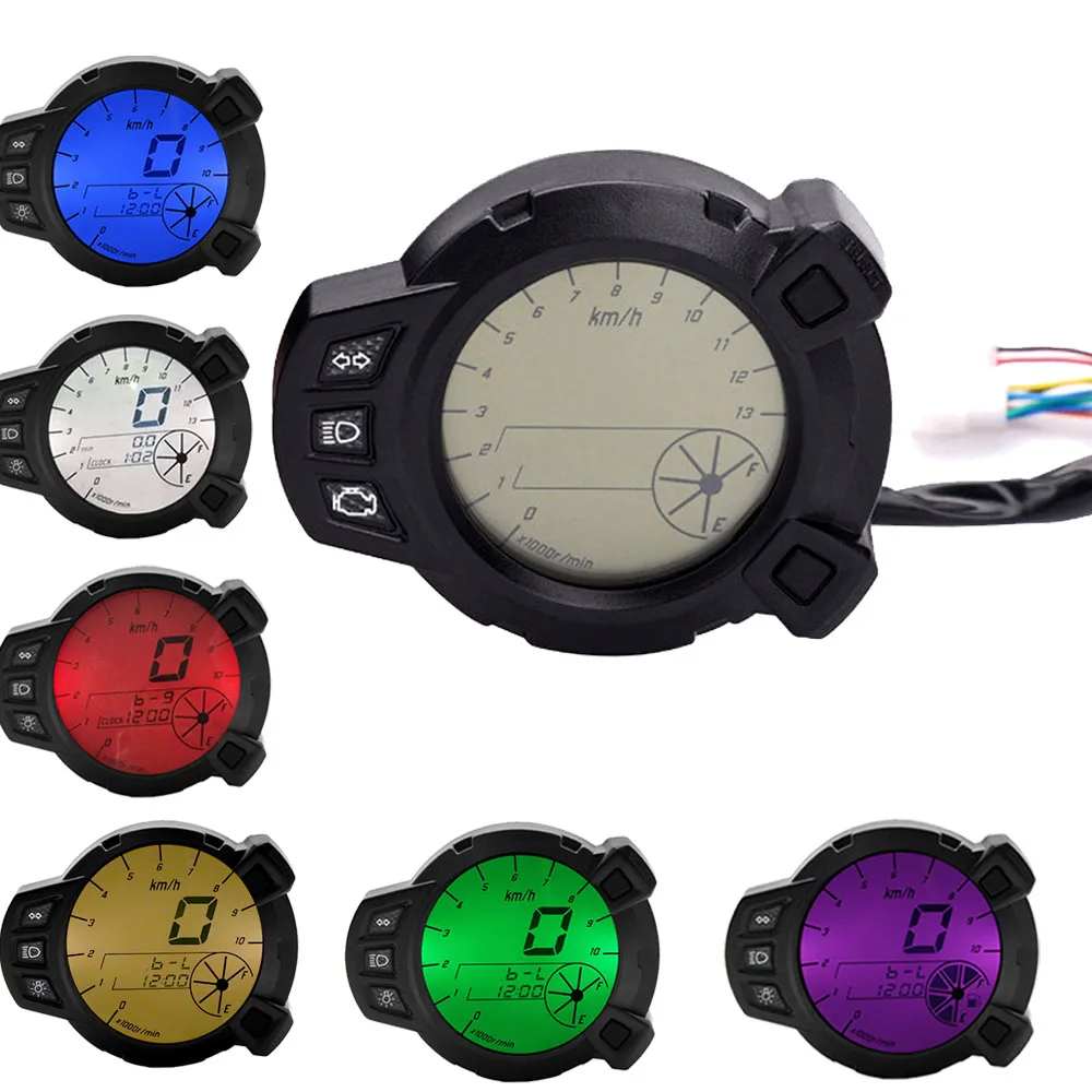 

For Yamaha BWS125 7 Color Adjustable LCD DigitalDisplay Tachometer Motorcycle Odometer Speedometer Oil Level RPM Meter