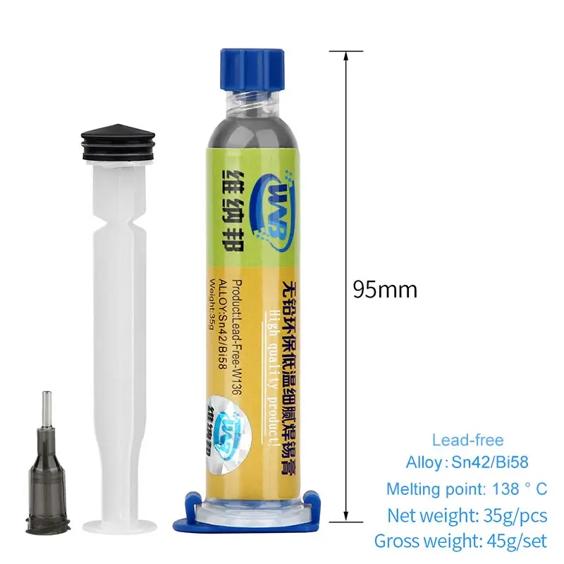 10cc Syringe Soldering Paste Flux Melting Point 183℃ Solder Tin for Circuit Board SMT SMD PCB BGA Welding Repair Tool | Инструменты