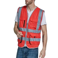 motor vest men woman high visibility safety vest work vest workwear safety red reflective vest construction vest with logo