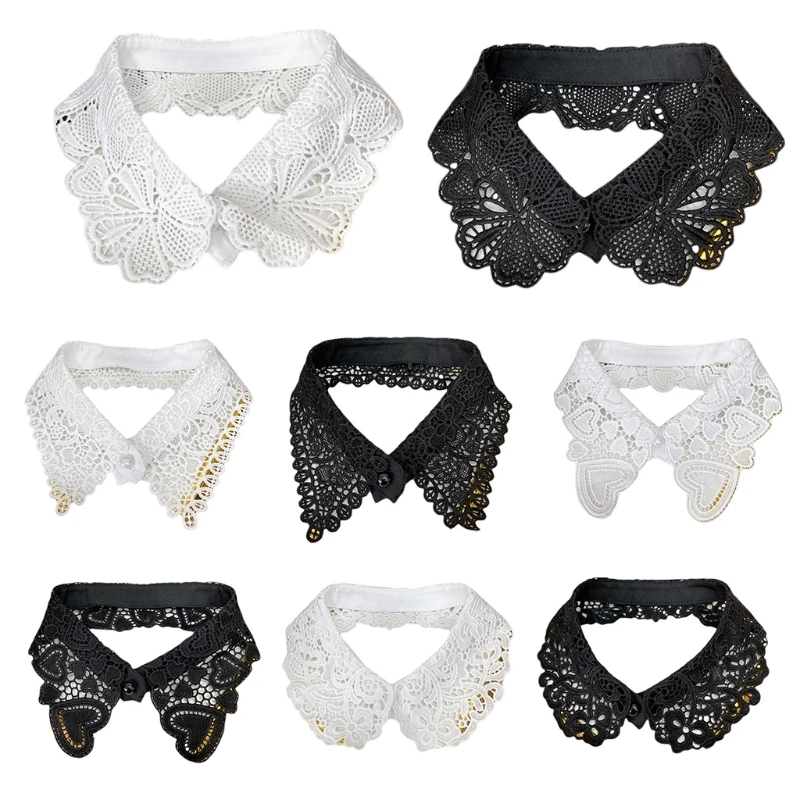 

85WB лацкан с полым дизайном, ложный воротник, съемная блузка, милая наполовину рубашечного воротника