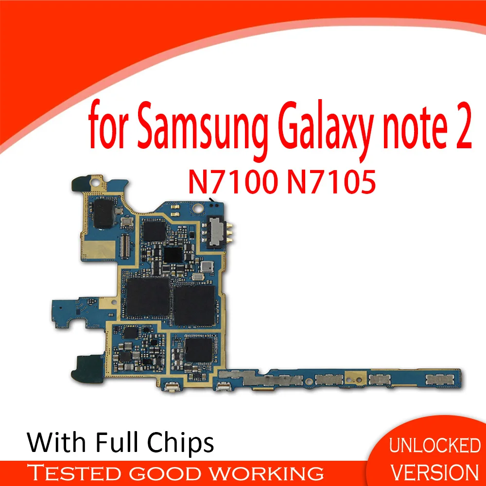 Оригинальная разблокированная материнская плата для Samsung Galaxy note 2 N7100 N7105 основная