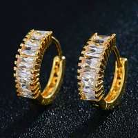ekopdee 2022 new trendy vintage cubic zirconia earrings for women huggie chunky gold hoop earrings female jewelry party