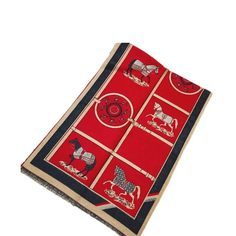 

Winter Gifts European and American Carriage Scarf Cashmere Blend Thick Warm Women's Dual-Use Scarf Shawl All-match Women
