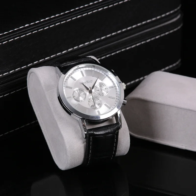 Кожаный чехол для часов на молнии 6 позиций | Наручные часы