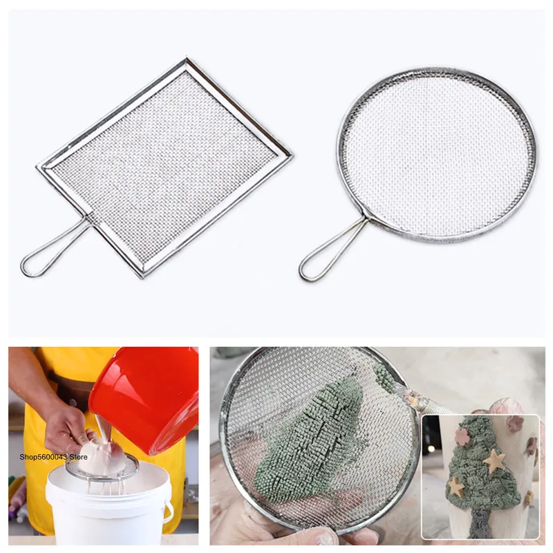 

Pottery Tools Filter Mesh Sieve with Handle Glaze Sieve Mud Pottery Glaze Impurity Filter Pottery Clay Mud Soil Powder Filter