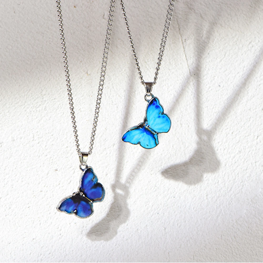 

IPARAM Fashion Korean Animal Butterfly Pendant Necklace for Women Silver Color Clavicle Butterfly Choker Necklaces Jewelry Gift