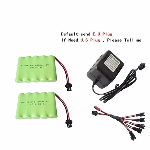 Watermelon Red SM Plug) Ni-MH 6v 2400mah батарея+ USB зарядное устройство для Rc игрушки автомобили танки грузовики роботы лодки пистолеты AA 6v перезаряжаемый аккумулятор - Цвет: Watermelon Red