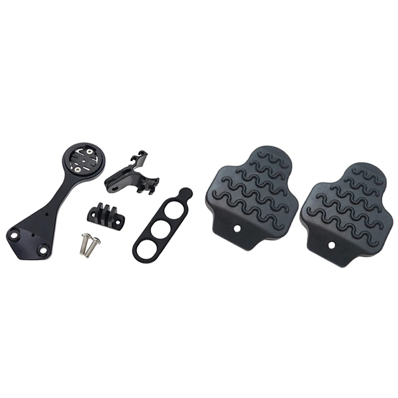 

1 Set Bike Mount Holder for F12 Bike Integrated Handlebar & 1 Set Bike Cleats Set Bicycle Pedal Rubber Cleat Cover