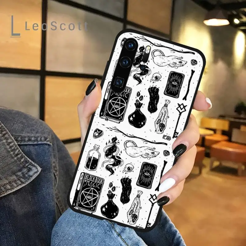 

Witches moon Tarot Witch Ouija Phone Case For Huawei honor Mate P 9 10 20 30 40 Pro 10i 7 8 a x Lite nova 5t