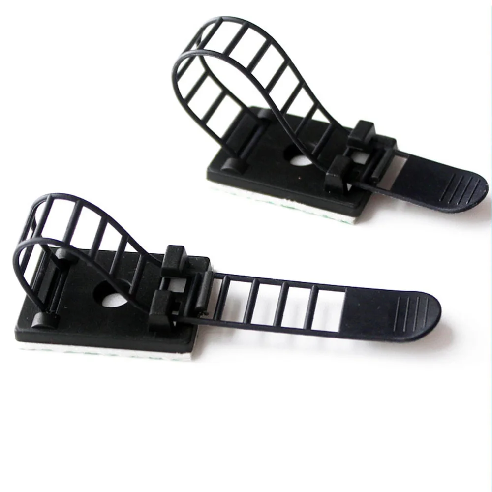 

50 Pcs Adjustable Cable Clips Self-Adhesive Wire Clips Cable Wire Management Holder Clamps with Screw Mount for Home Office (Bla