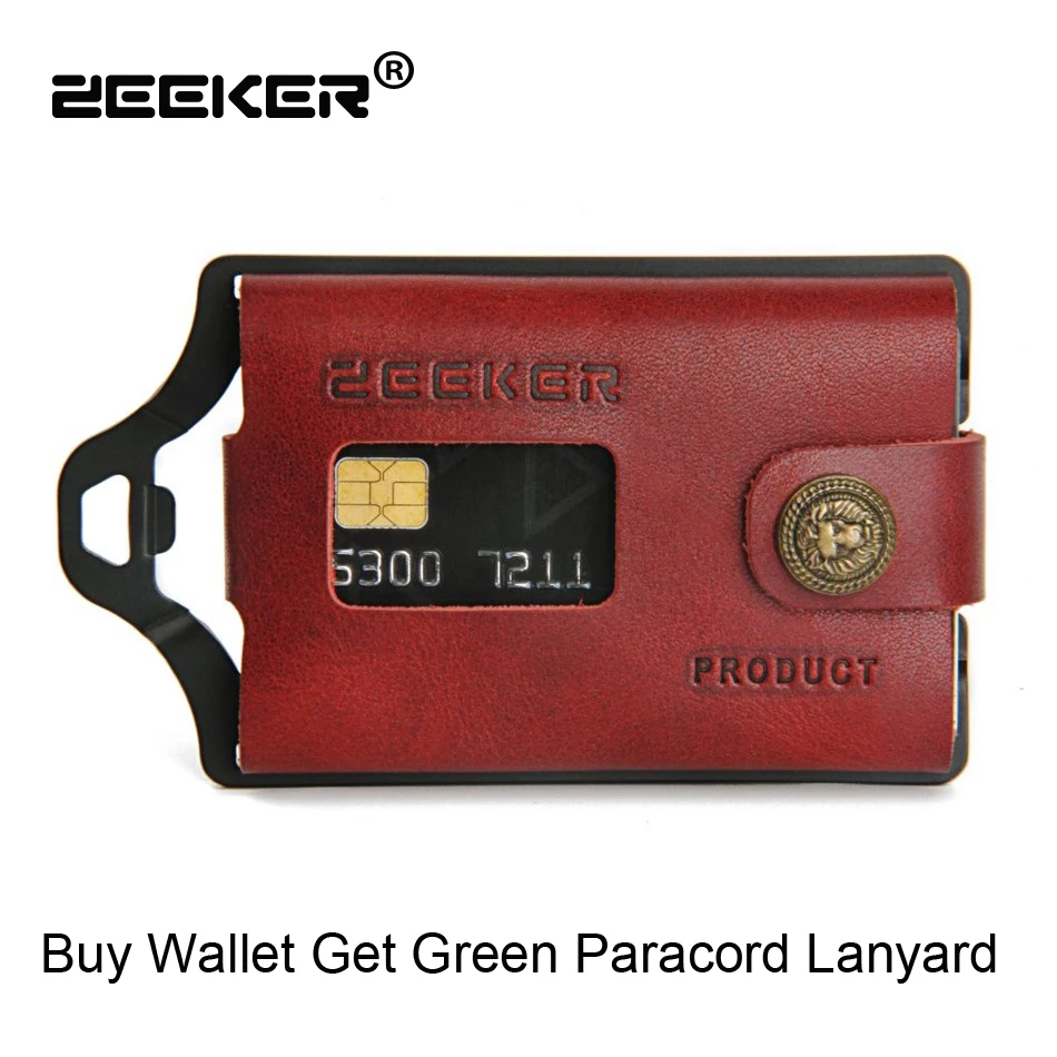 ZEEKER многофункциональный кожаный металлический кошелек Rfid блокирующий держатель для карт кошельки для кредитных карт мужские кошельки