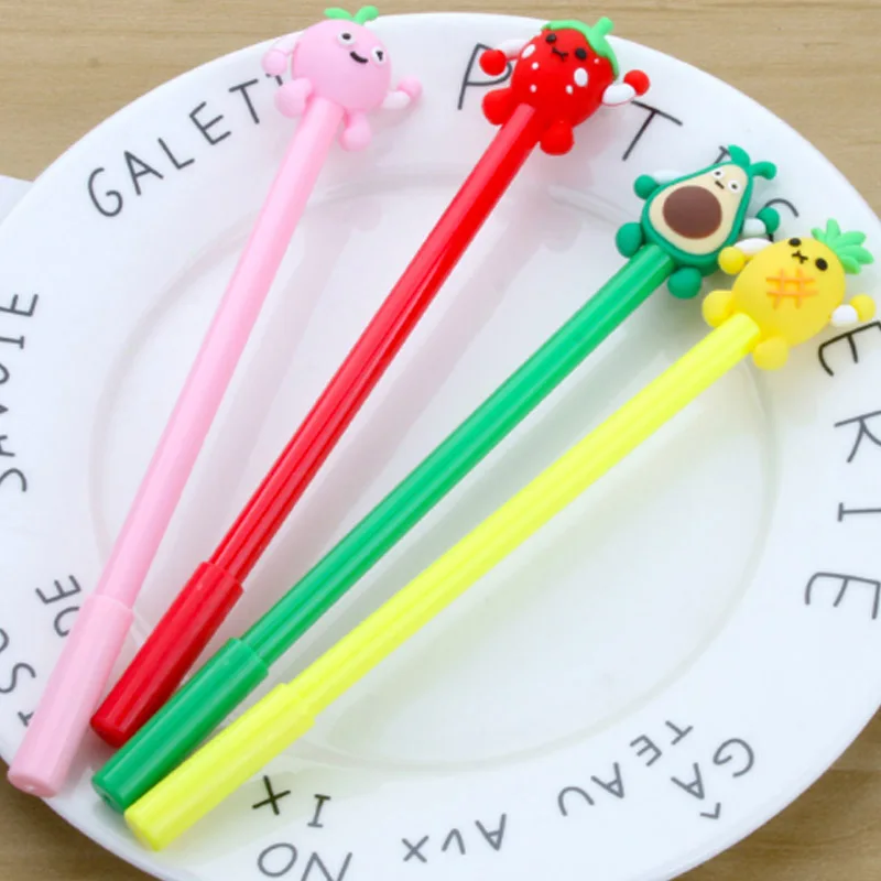 4 шт. Творческий мультфильм прийти на фруктовая гелевая ручка 0 5 мм студенческий