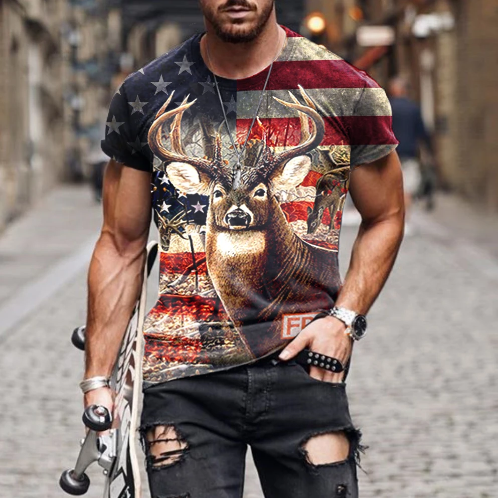 

Summer 3D printed T-shirts Animal graphic shirt Fashion casual men quick-drying T shirt Breathable round neck t-shirt Streetwear