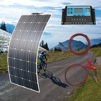 flexible solar panel 100w and solar panel 12v kit complete solar controller 10a solar system kits for fishing boat cabin camping
