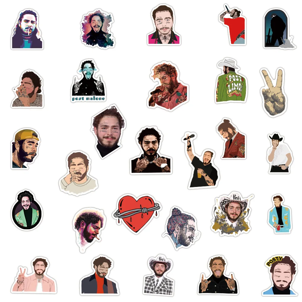 103050pcs singer post malone stickers laptop guitar luggage fridge skateboard phone waterproof cool sticker decal kid toys free global shipping
