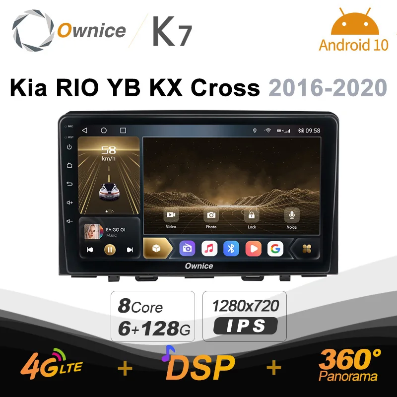 

Автомагнитола Ownice 6G + 128G Android 10,0 для Kia RIO YB KX Cross 2016 - 2020 мультимедийный плеер аудио 4G LTE GPS Навигация стерео