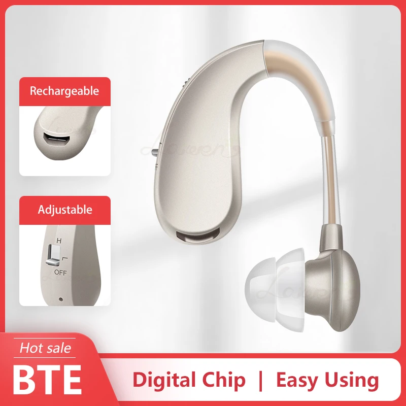 

Hearing Aid Rechargeable Sound Amplifier Audífonos Wireless Hearing Aids For Elderly Moderate to Severe Loss Behind the Ear Care