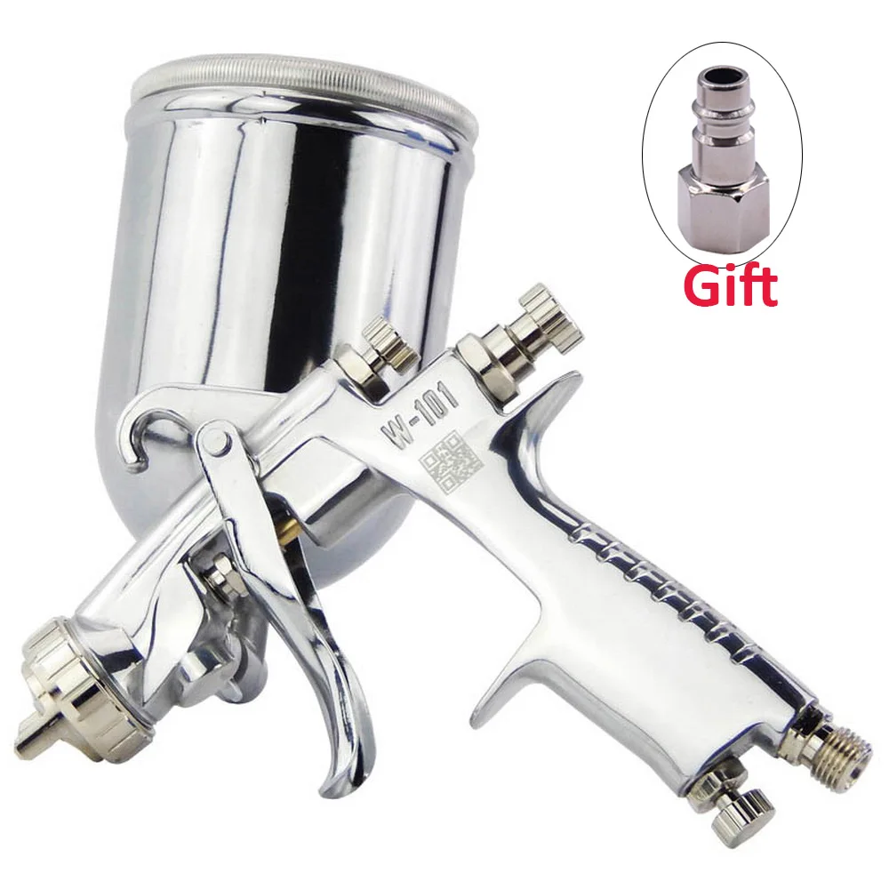 

W-101 400CC Metal Cup Spray Gun Air Paint Spray Guns Airbrush Manual Spray Gun 0.8/1.0/1.3/1.5/1.8mm Plastic Cup Air Spray Gun