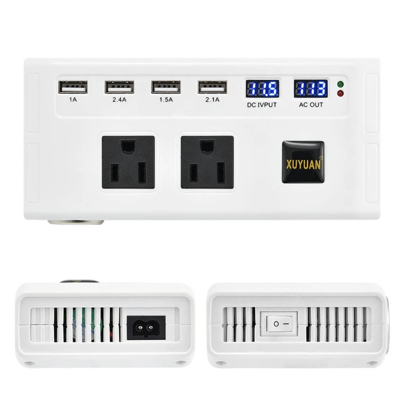 

Автомобильный преобразователь напряжения 200 Вт, 12 В постоянного тока в 110 В/220 В переменного тока, преобразователь напряжения инвертор для но...