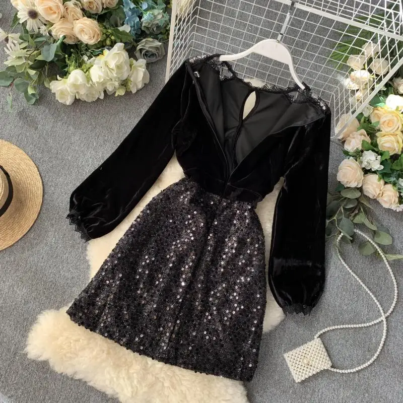 2019 Новая модная женская одежда осеннее и зимнее платье женское вечернее | Женская