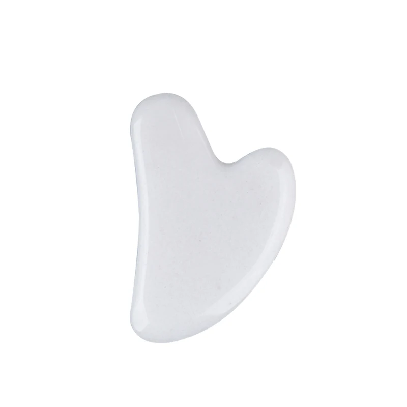 2 в 1 нефритовый ролик и массажер гуаша из натурального белого камня подарочной