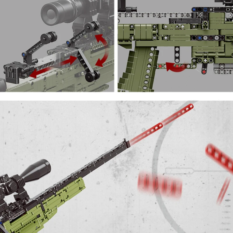 Военная серия AWM PUBG WW2 автоматический выстрел пистолет MOC строительные блоки