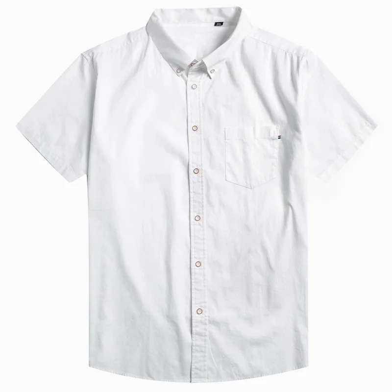 

Summer 2020 new men's fattening plus size business casual Lapel short sleeve shirt