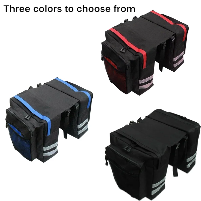 

Bike Bags High Capacity Double Side Rear Rack Tail Seat Pannier Pack Luggage with Reflective Strip Bicycle Mountain Road