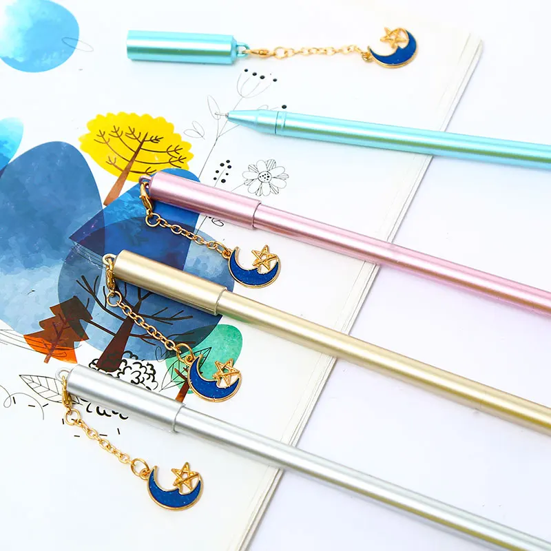 12 шт./компл. Творческий Винтаж Луна Звезды кулон гелевые ручки синего цвета милая