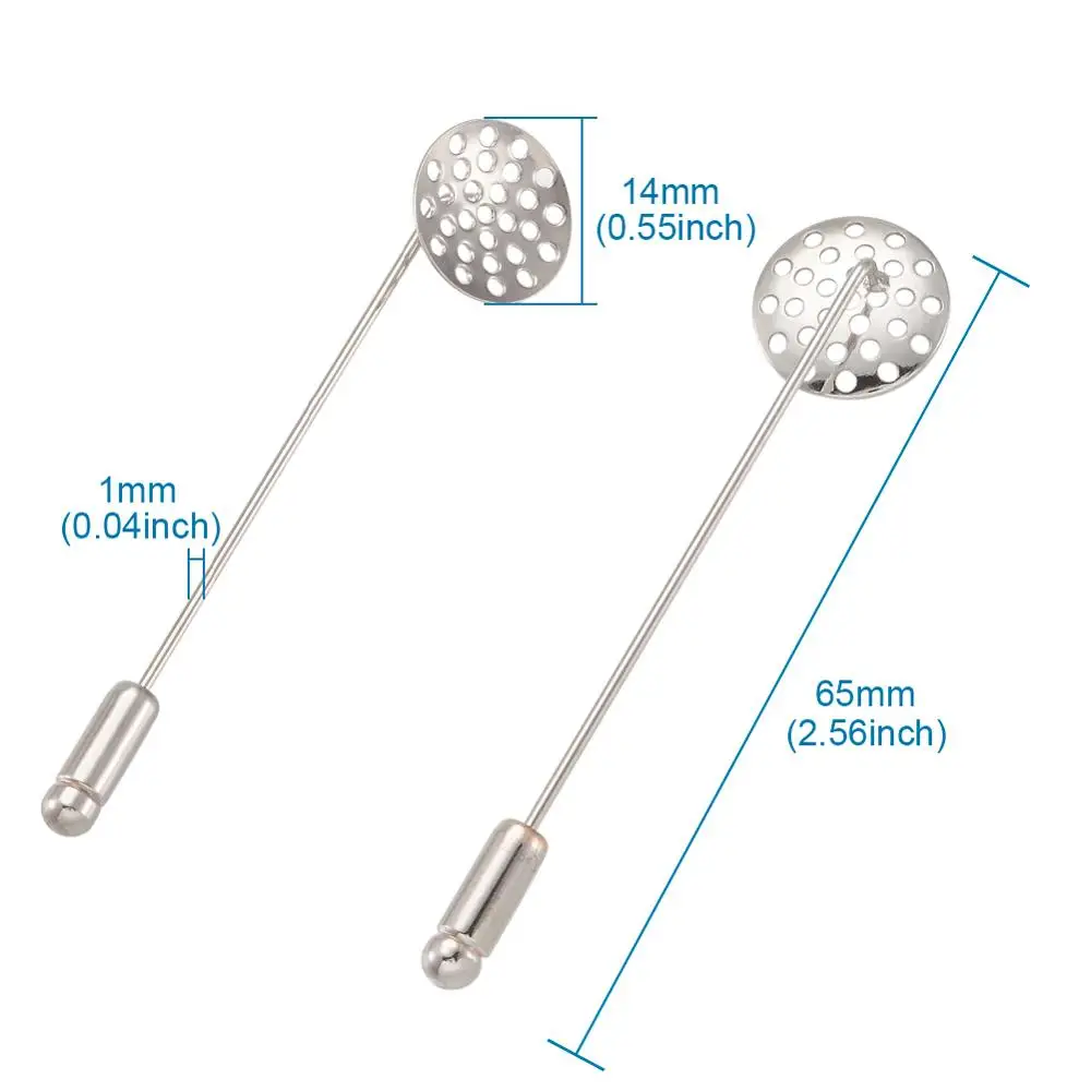 10 шт. 65 мм латунная Платиновая брошь булавка задняя часть фурнитура сделай сам