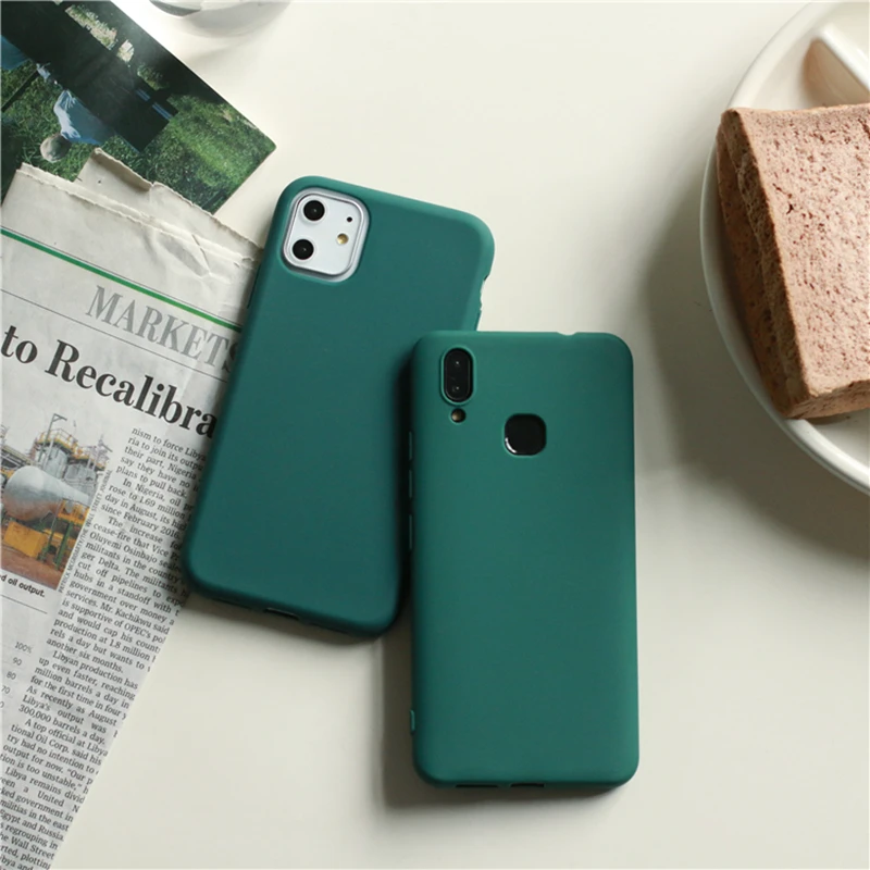 Темно-зеленый матовый чехол для телефона xiaomi redmi note 9 8 7 6 5 4 Pro 8a 7a 6A 5A Plus 4A 4X S2 9A 9C