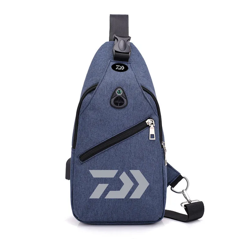 

Daiwa New Men's USB Chest Fishing Bag Simple Multi-Function Sports Hiking Fishing Bag Casual Cycling Shoulder/Crossbody Bag