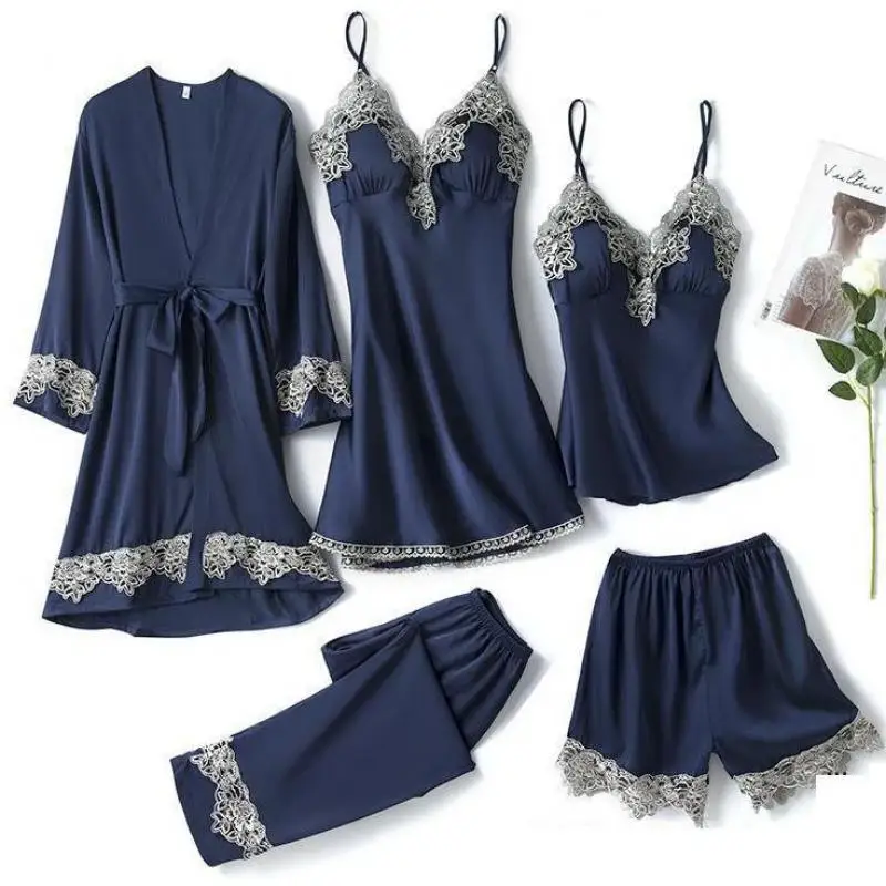 Satin Sexy Bride Bridesmaid Wedding Robe Set Sleep Suit Nightwear Intimate Lingerie Lace Summer New Homewear Sleepwear