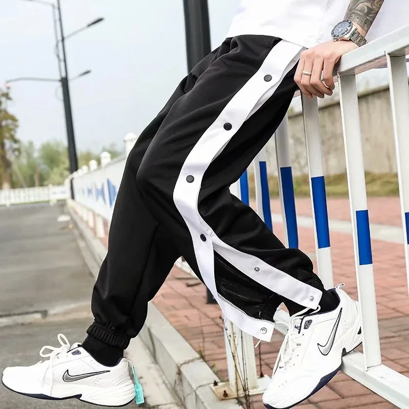 

Joggers for Men Black Casual Loose Style Male Sweatpants Fashion Hip Hop Wide Training Sports Trousers Basketball Clothing