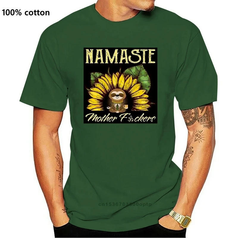 

Новая уличная Мужская футболка Namaste Ленивец матерей Харадзюку