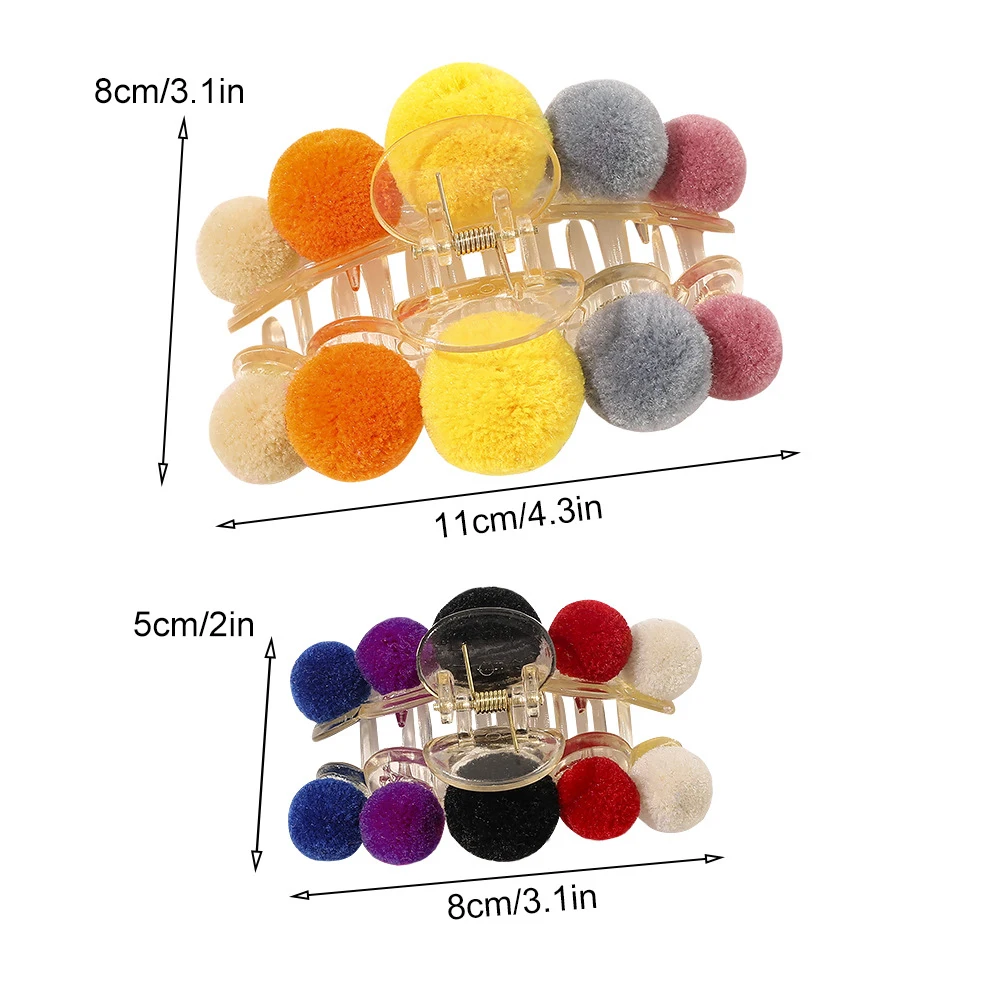 

Ball Gripper Hairclips Hairball Clip Children Claw Big Pompom Pom With Girls Women Hairpins Fashion Hair Styling Accessories